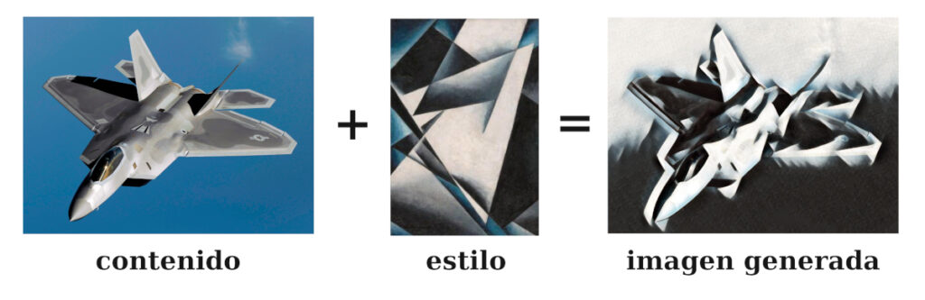 Contenido y estilo en un ejemplo de Transferencia Neuronal de Estilo