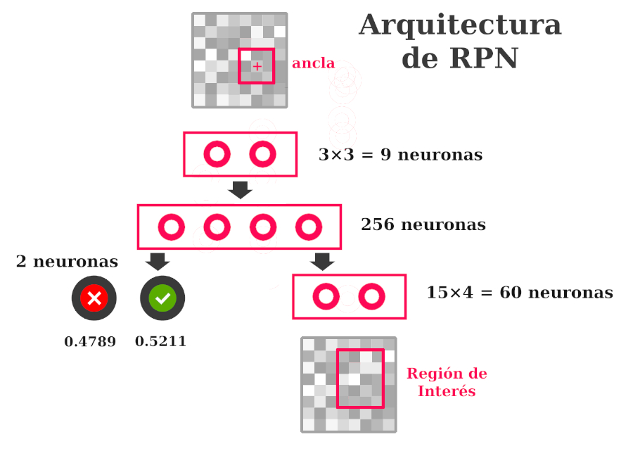 Arquitectura de la Red de Propuestas de Regiones RPN encargada de generar las ventanas de interés.